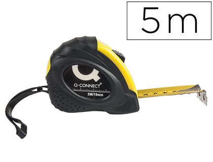 Flexómetro Q-Connect con freno5m.x19mm.